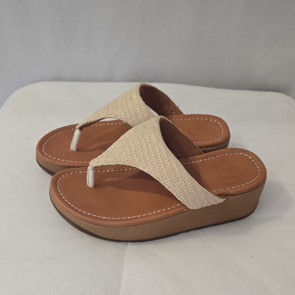 Fitflops Basketweave Stone Elegan Wedge Sandals